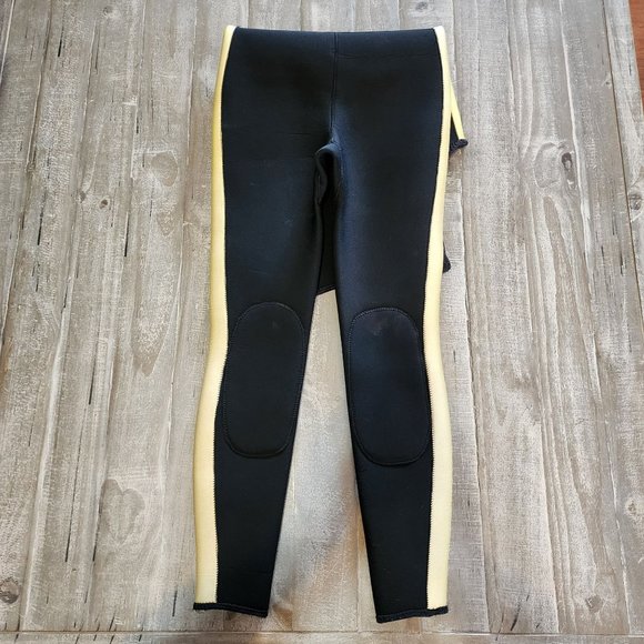 Fathom Womens Wetsuit Black & Yellow Sealflex Size Small Padded Knees - Picture 4 of 12